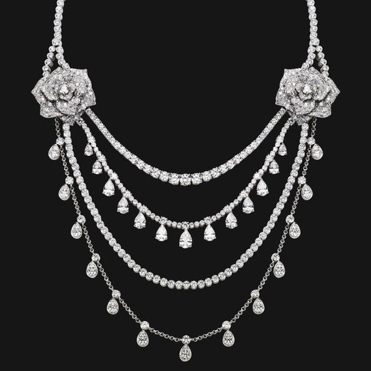 18k Fluid Lines Necklace - Elegant 18k Gold Necklace - Dev Store