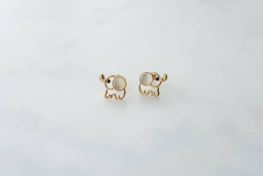 Gold Elephant Earrings - Dev Store