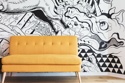 Yellow Sofa with Wooden Legs for Your Living Room