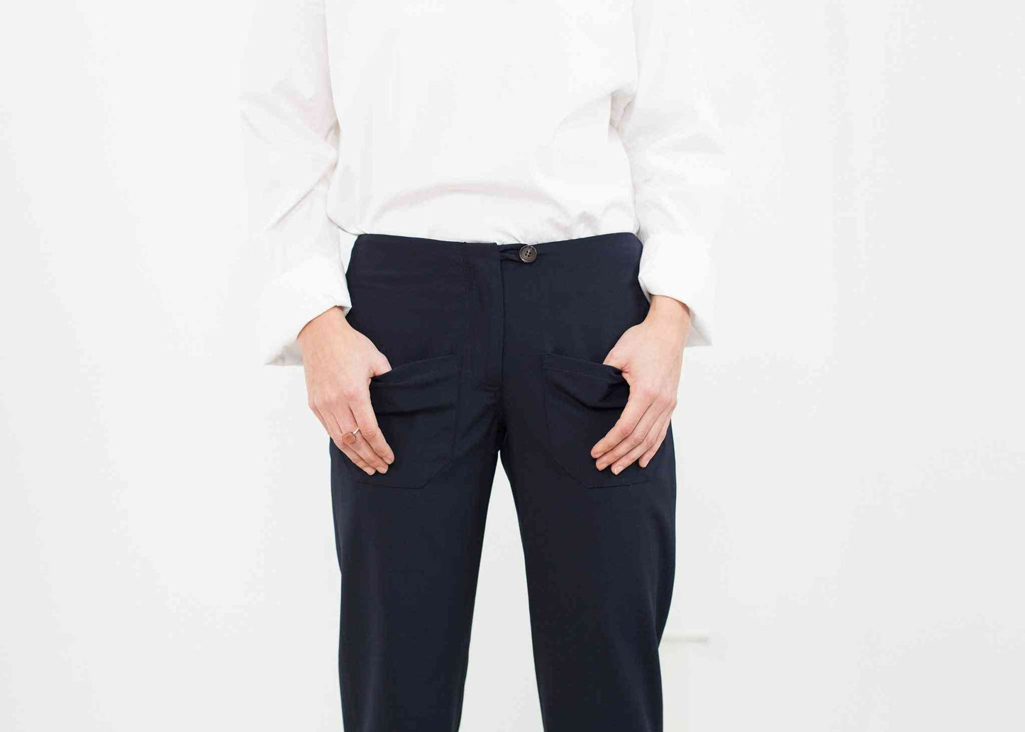 Patch Pocket Pant in Navy Harvey Faircloth women's pants Navy 2 7572880809