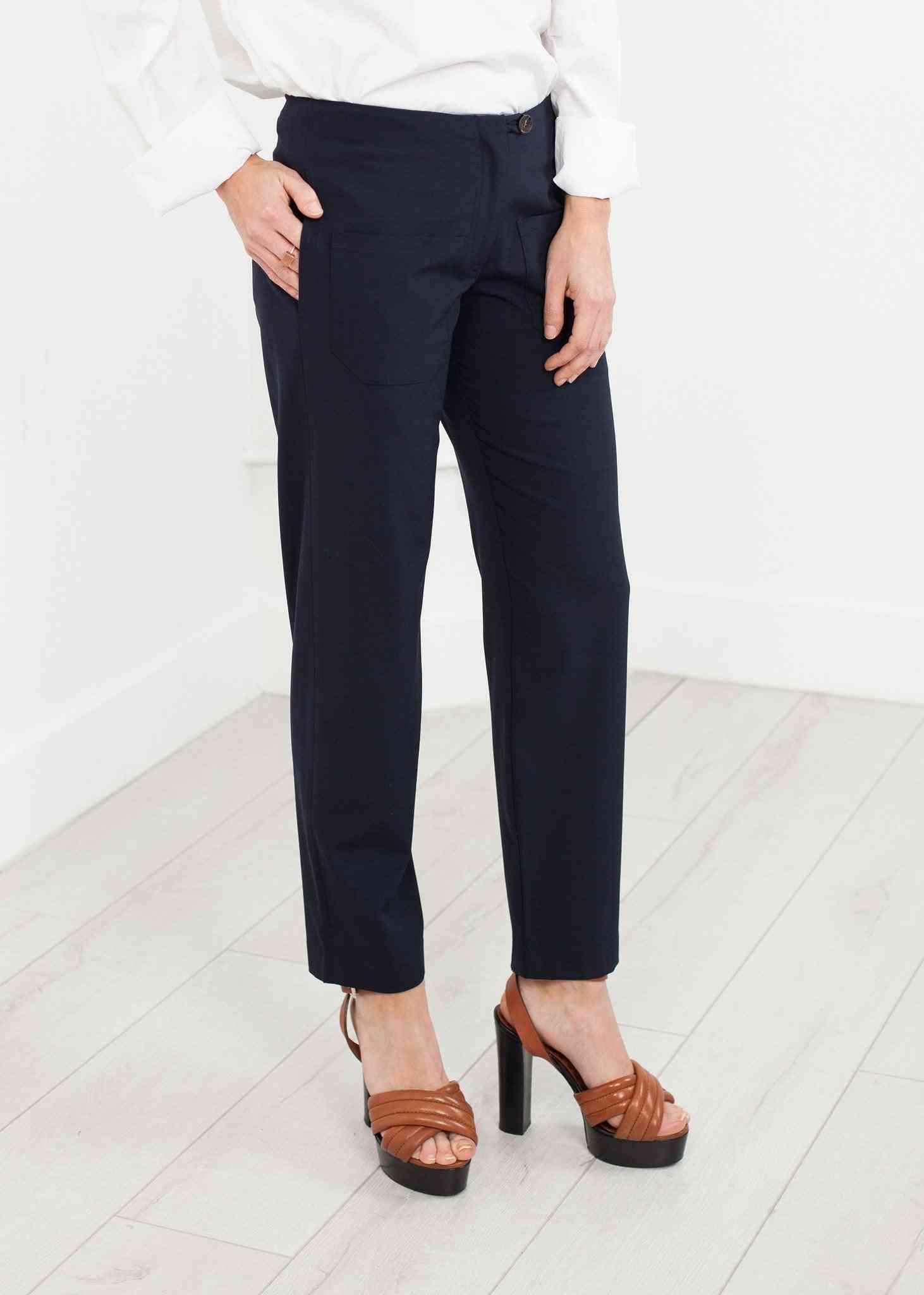 Patch Pocket Pant in Navy Harvey Faircloth women's pants Navy 2 7572880809