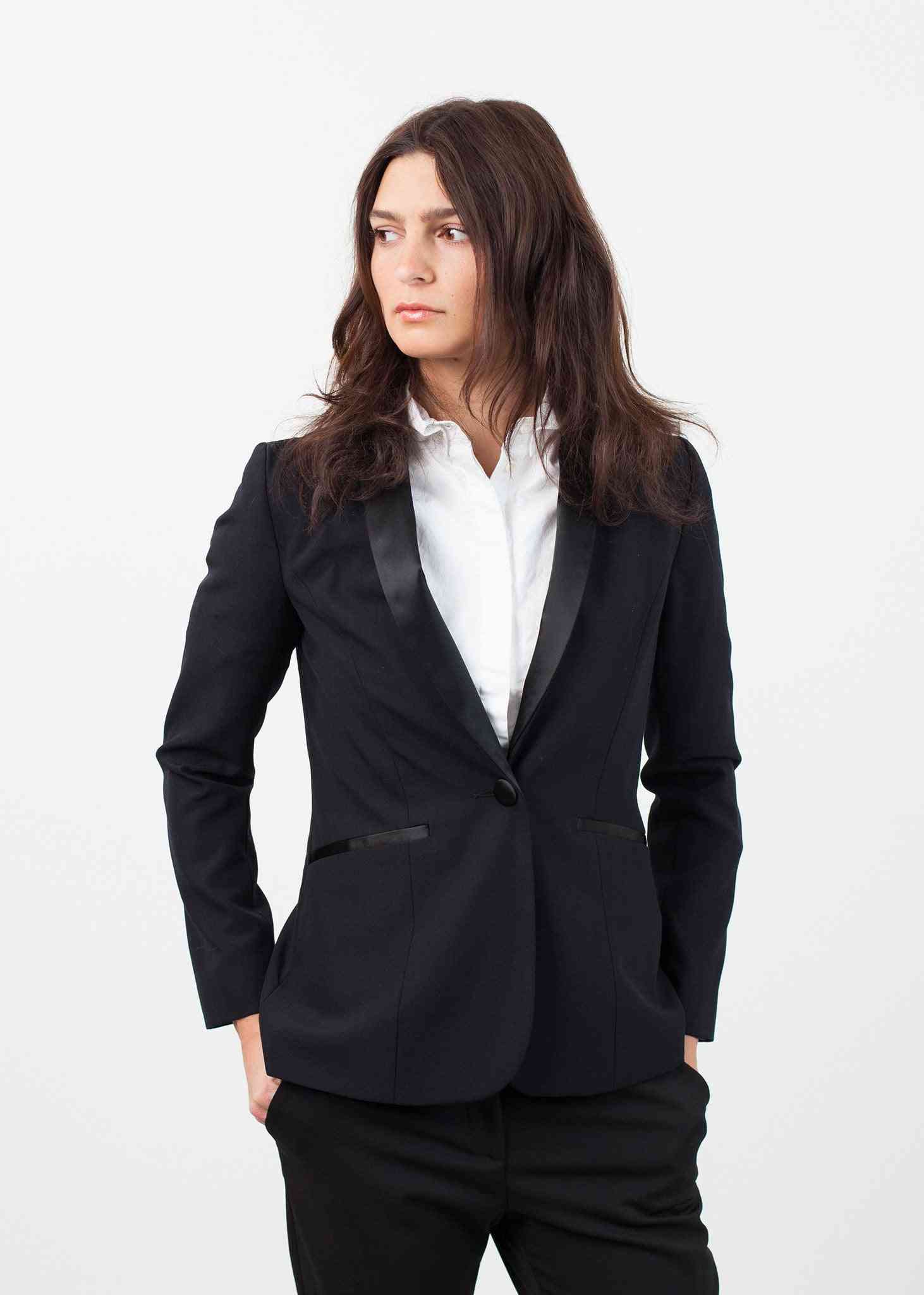 Shawl Collar Blazer in Black Harvey Faircloth women's coats & jackets Black 2 7572880809