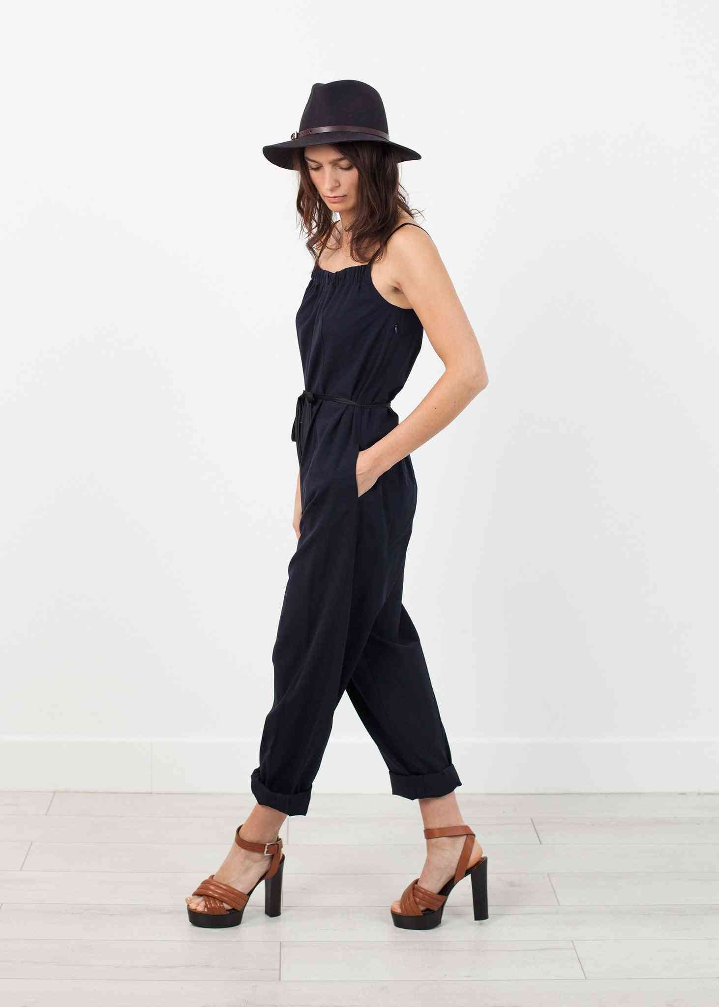 Sleeveless Jumpsuit in Navy Harvey Faircloth women's jumpsuits Navy 2 7572880809