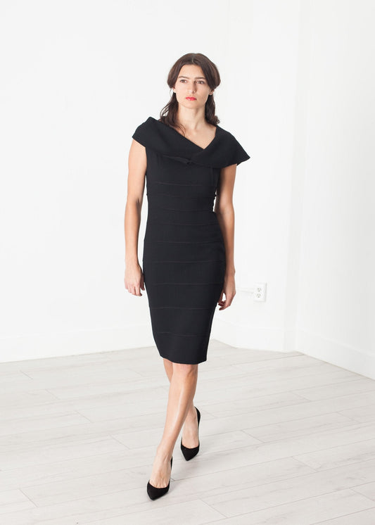 Asymmetric Dress in Black Amelia Toro women's dresses 2 Black 7572880809