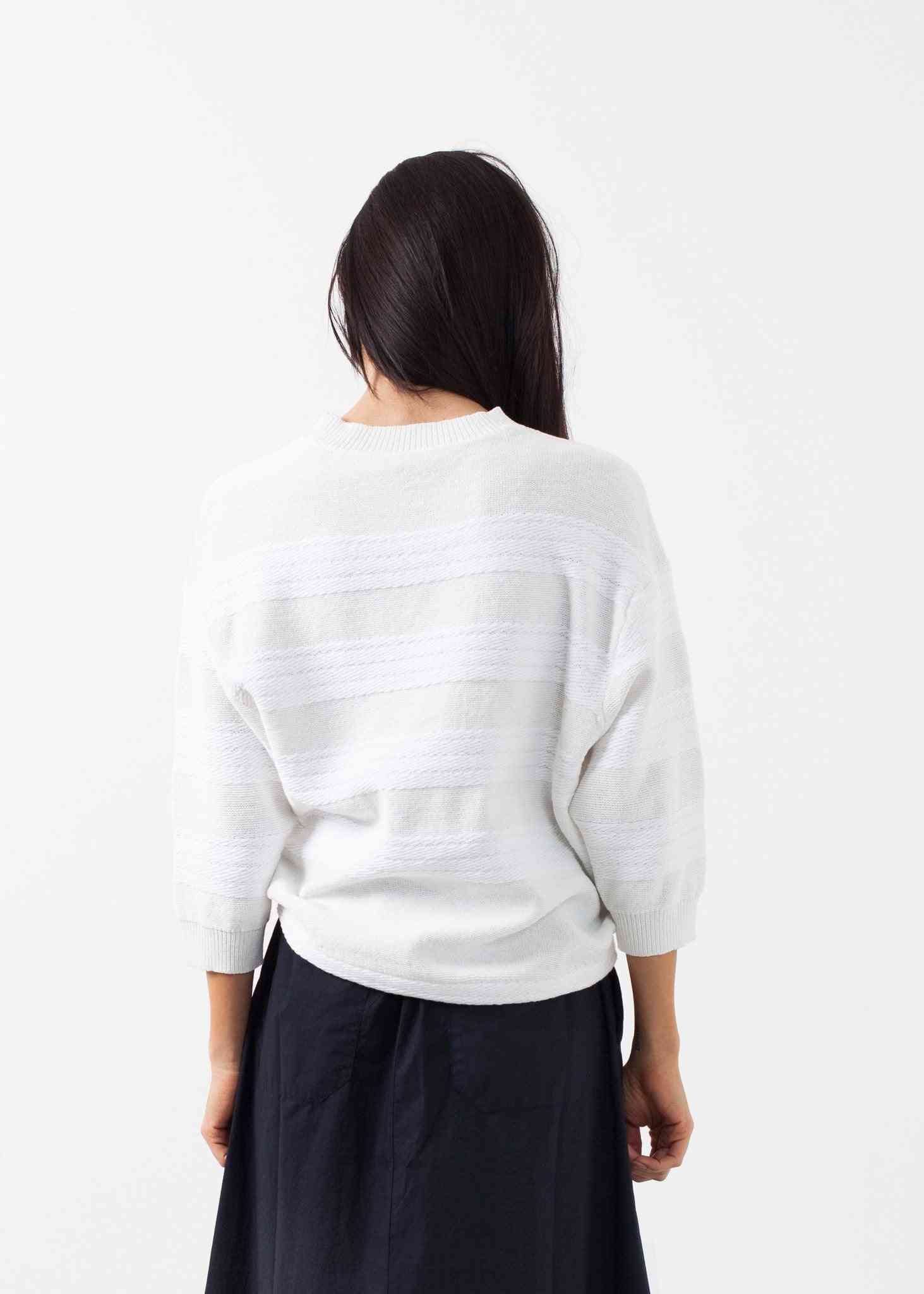 Wide Stripe Sweater Sayaka Davis women's knitwear White X-Small 7572880809