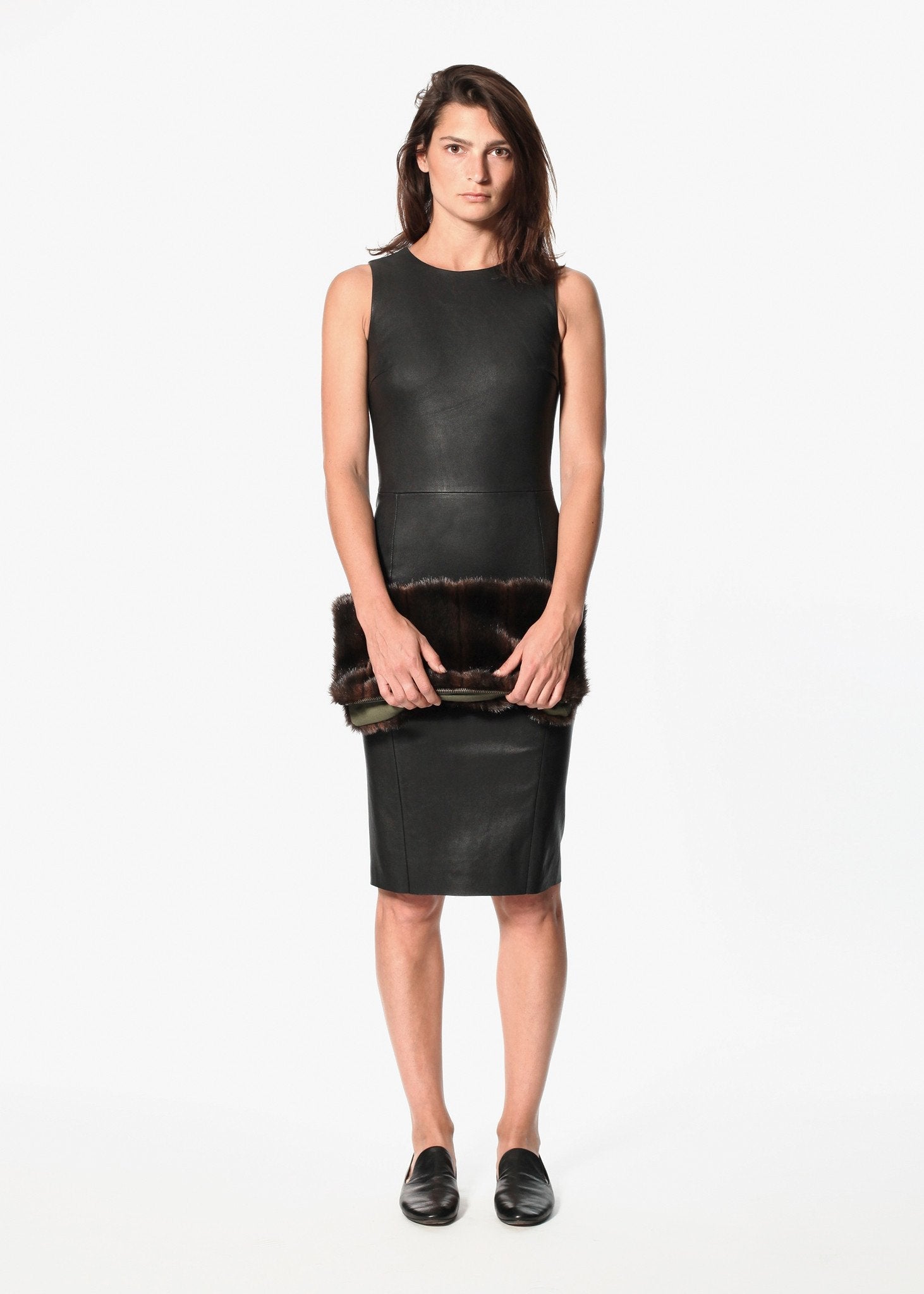 Iranta Leather Dress in Black By Malene Birger women's dresses 36 Black 7572880809