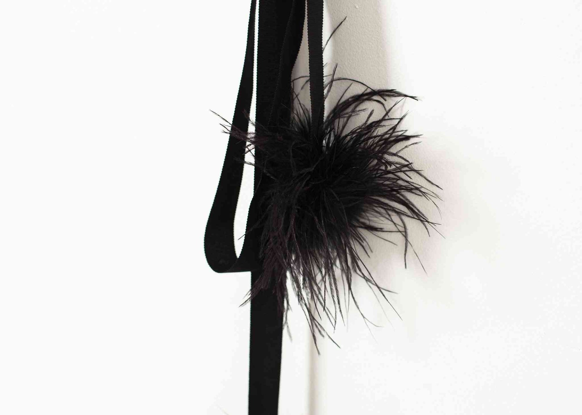 Feather Sash Louiza Babouryan Women's Accessories Black One Size 7572880809