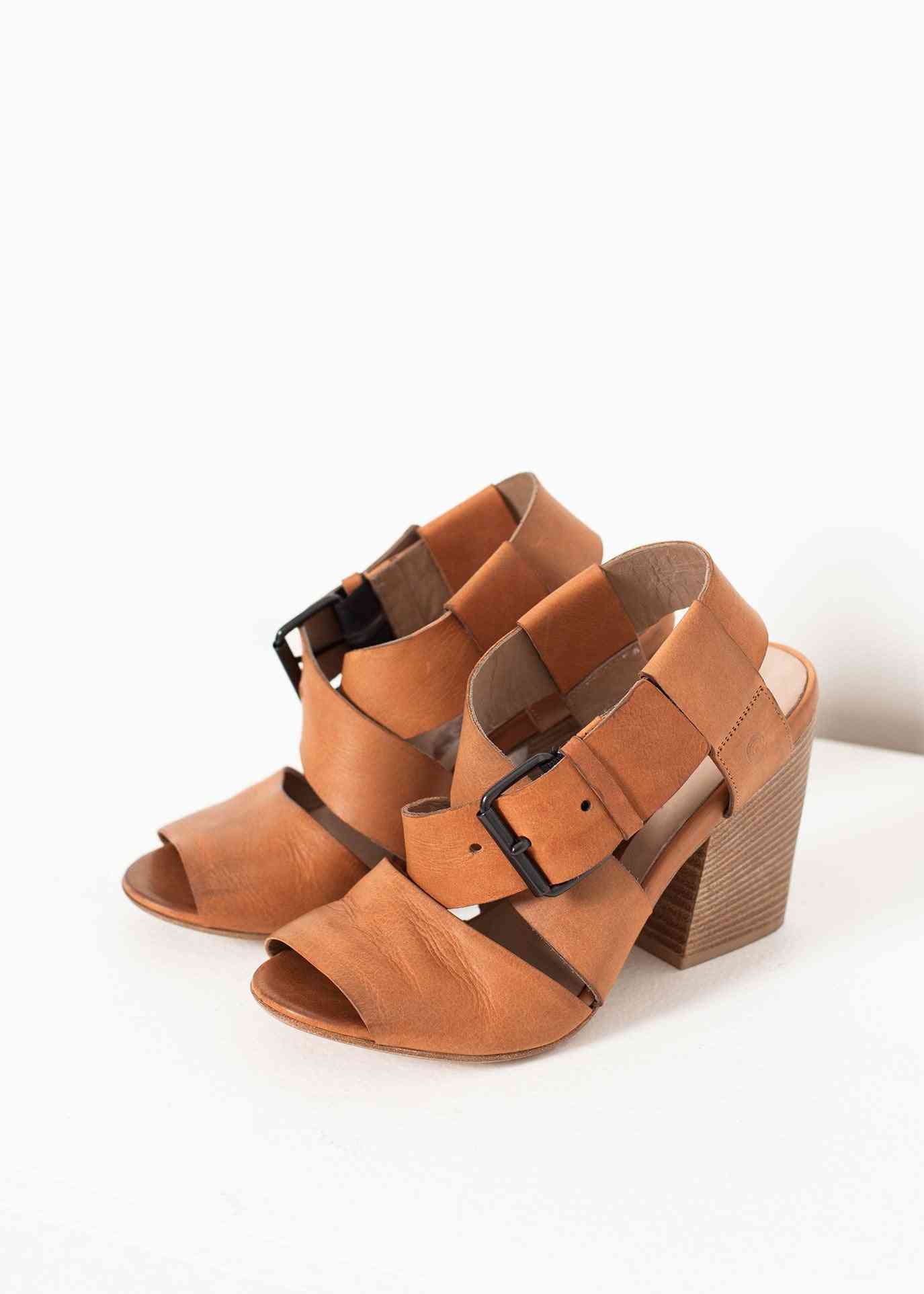 Buckle Strap Heel in Brown Marsell women's shoes Brown 36 7572880809