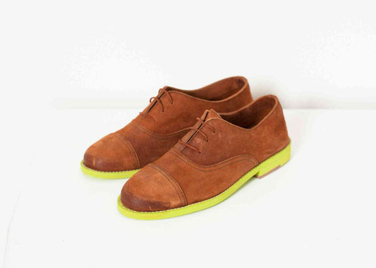 Suede Oxford in Natural/Lime Verba women's shoes 36 Natural/Lime 7572880809